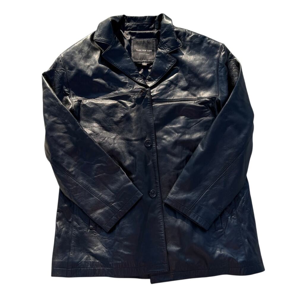 Marc New York/Andrew Marc Leather Jacket - Black - Size XL